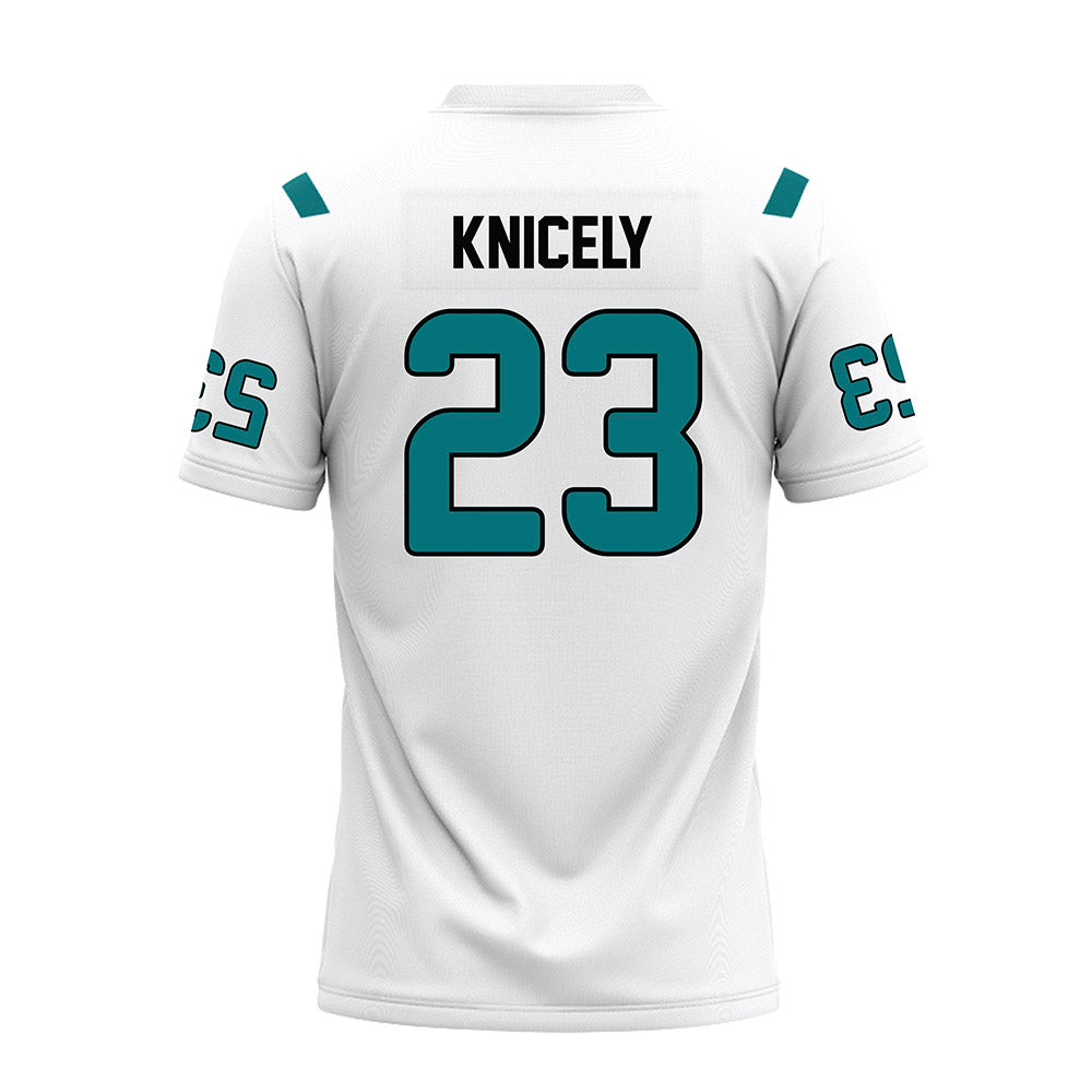Coastal Carolina - NCAA Football : Dom Knicely - White Premium Football Jersey-1