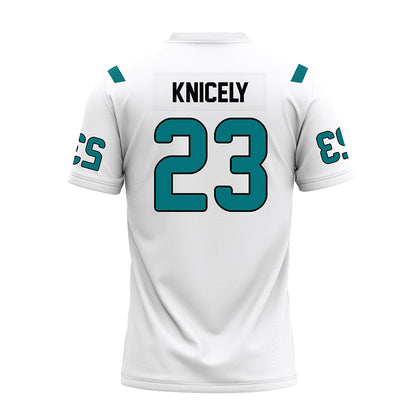 Coastal Carolina - NCAA Football : Dom Knicely - White Premium Football Jersey-1