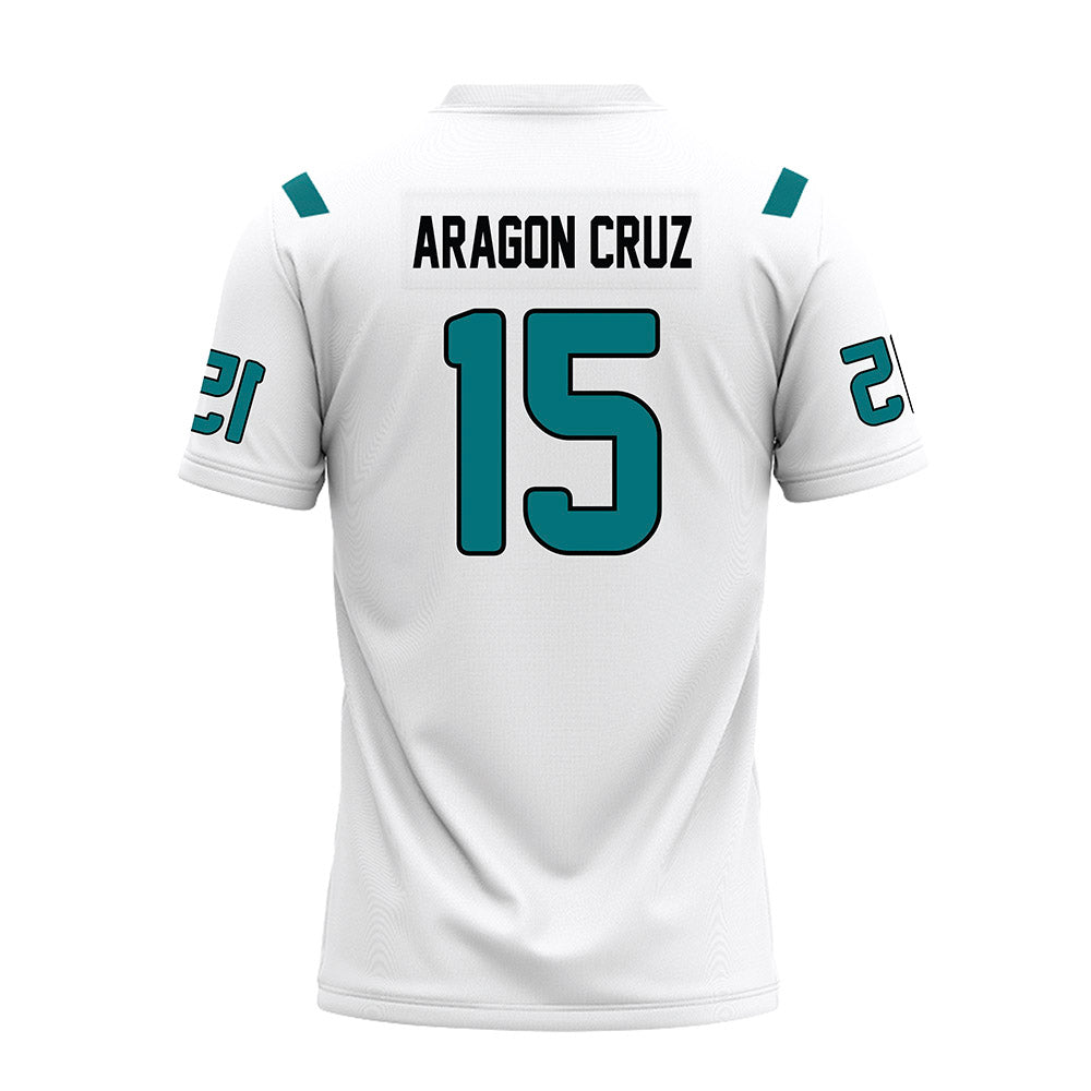 Coastal Carolina - NCAA Football : Elijah Aragon Cruz - White Premium Football Jersey-1