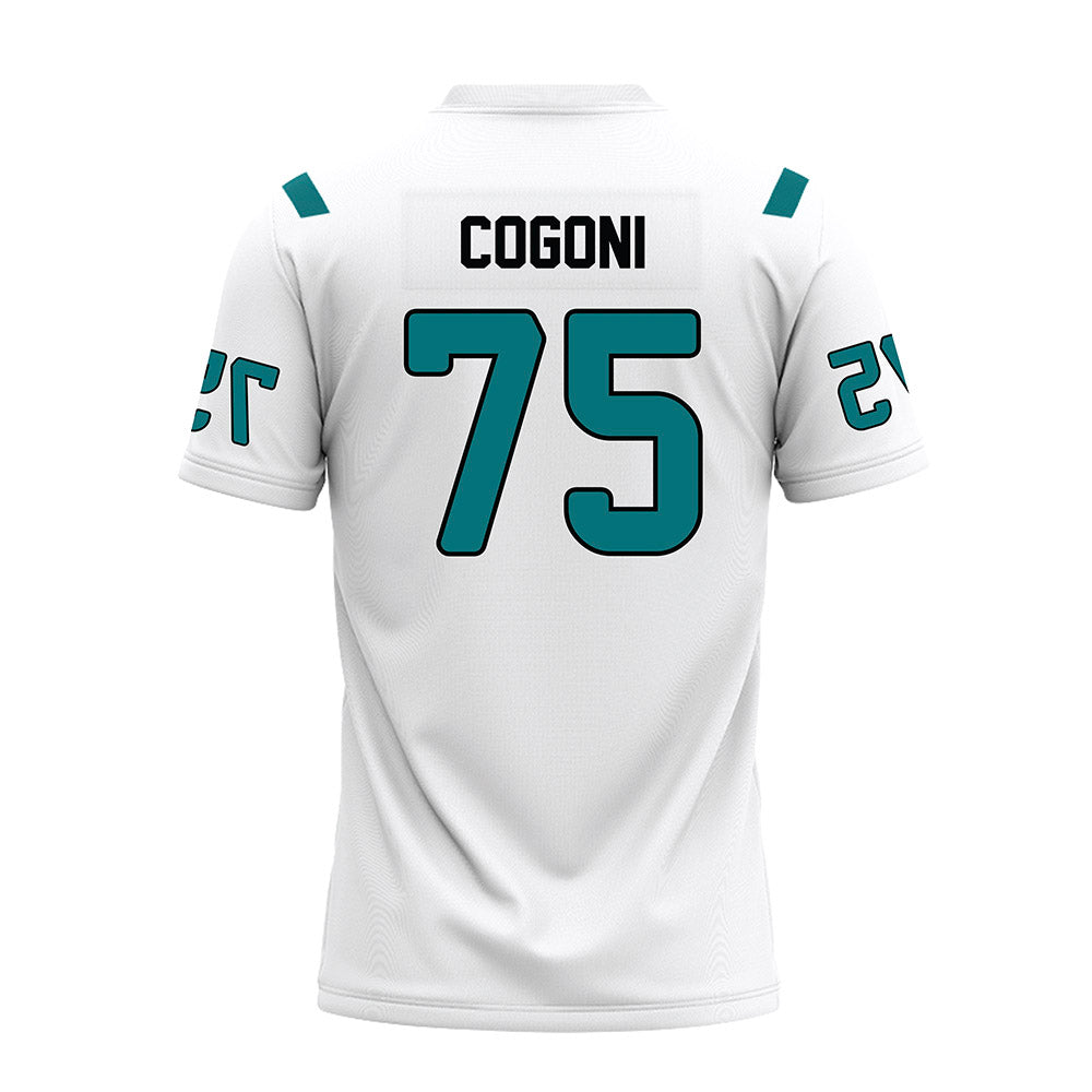 Coastal Carolina - NCAA Football : Michael Cogoni - White Premium Football Jersey-1