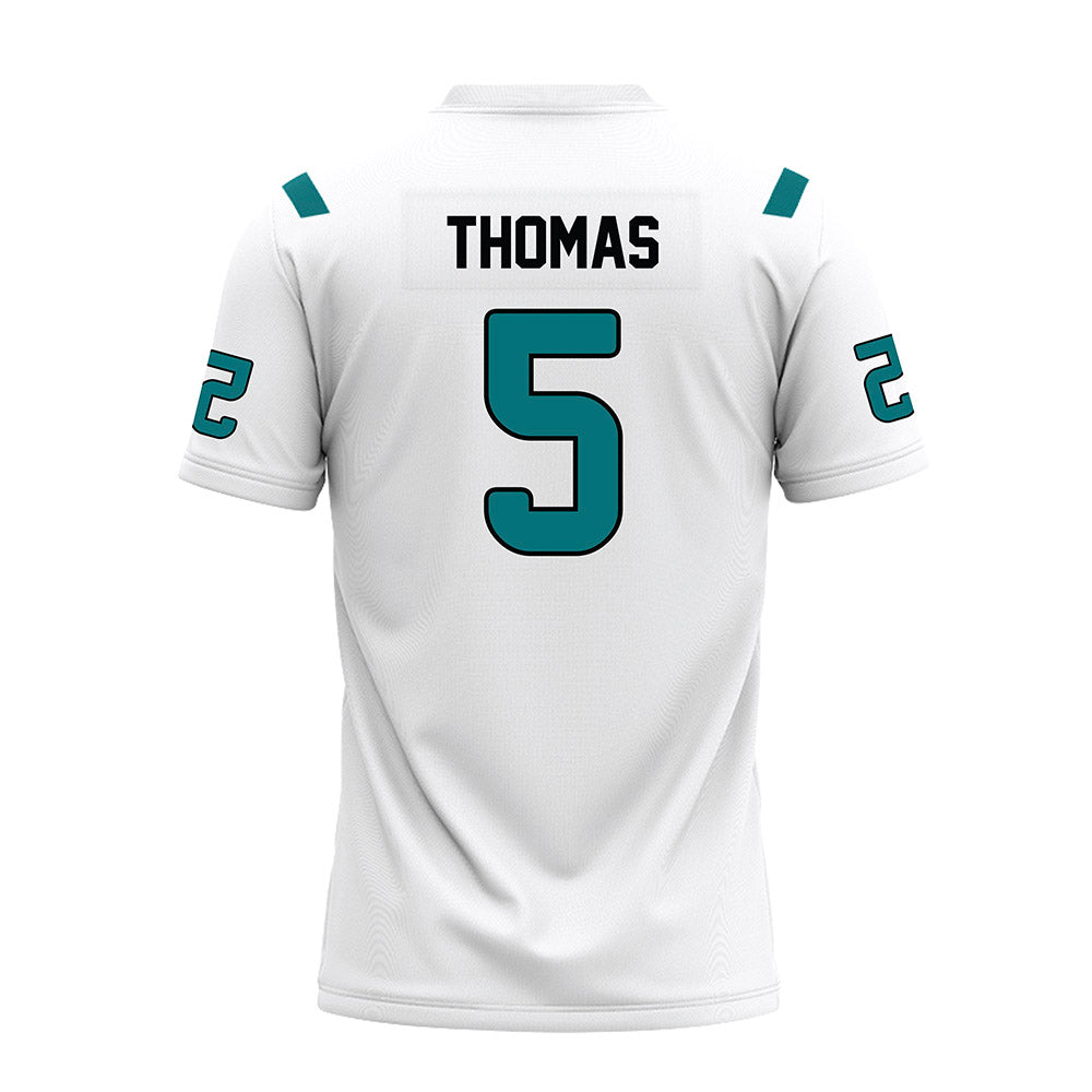 Coastal Carolina - NCAA Football : Dante Thomas - White Premium Football Jersey-1