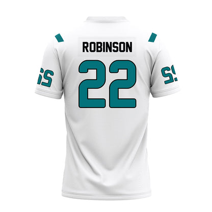 Coastal Carolina - NCAA Football : Jacob Robinson - White Premium Football Jersey-1