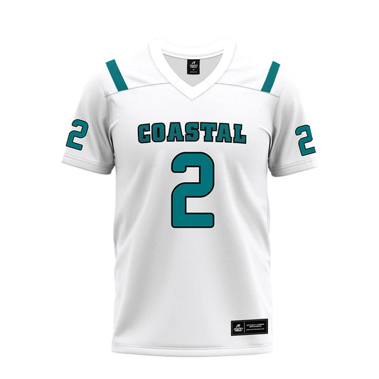 Coastal Carolina - NCAA Football : Reese White - White Premium Football Jersey