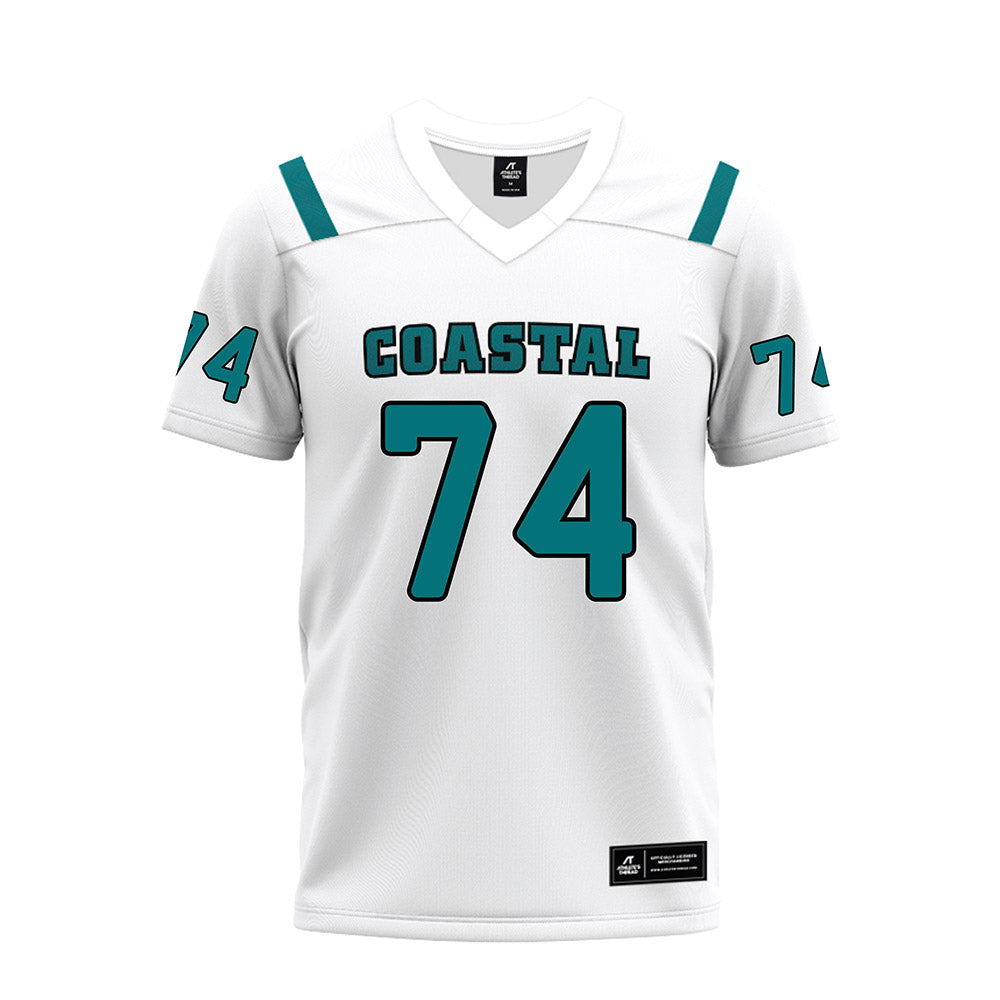 Coastal Carolina - NCAA Football : Jacob Katauskas - White Premium Football Jersey
