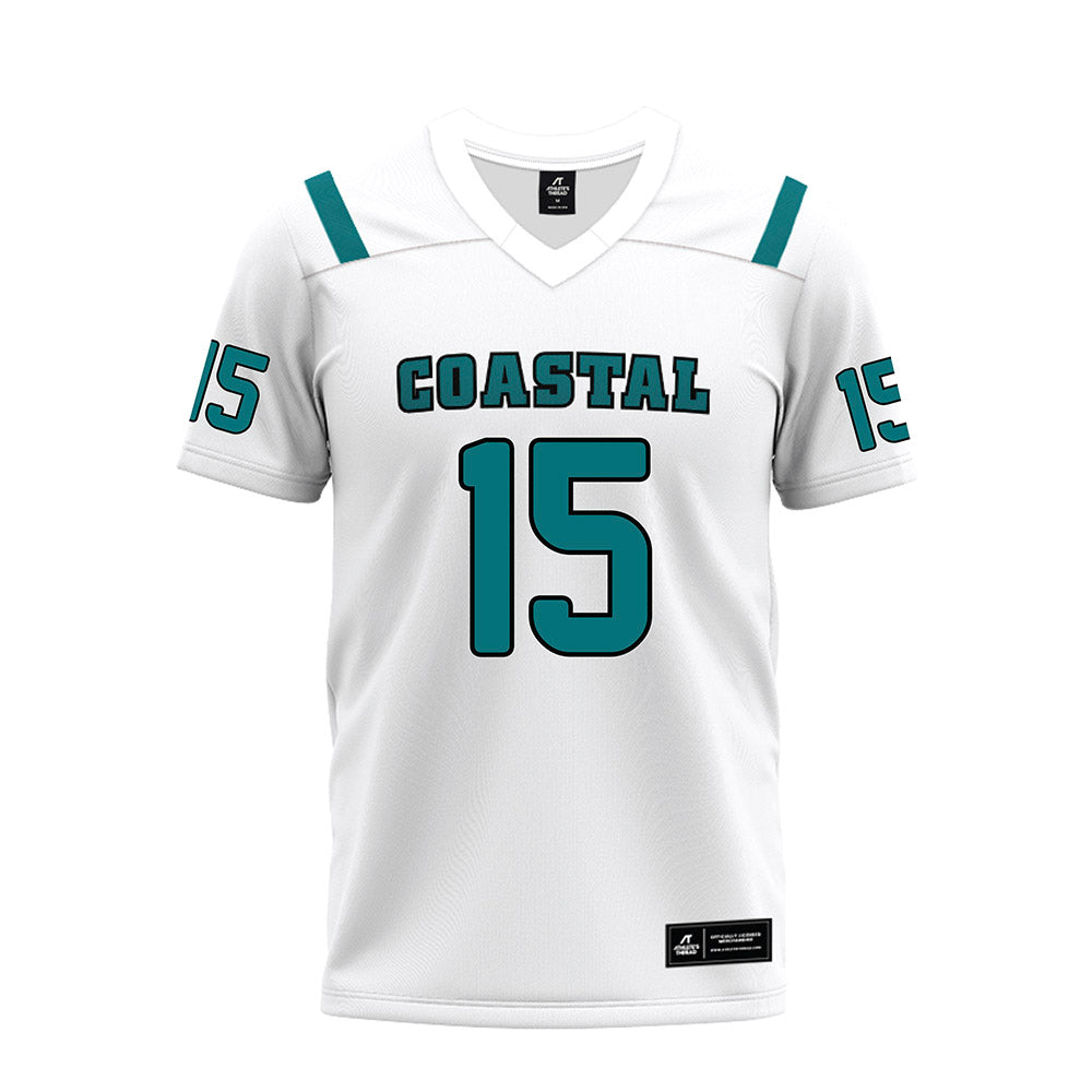 Coastal Carolina - NCAA Football : Elijah Aragon Cruz - White Premium Football Jersey-0