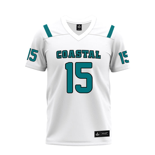 Coastal Carolina - NCAA Football : Elijah Aragon Cruz - White Premium Football Jersey-0