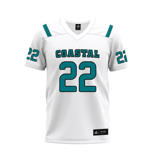 Coastal Carolina - NCAA Football : Jacob Robinson - White Premium Football Jersey-0