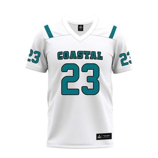 Coastal Carolina - NCAA Football : Dom Knicely - White Premium Football Jersey-0