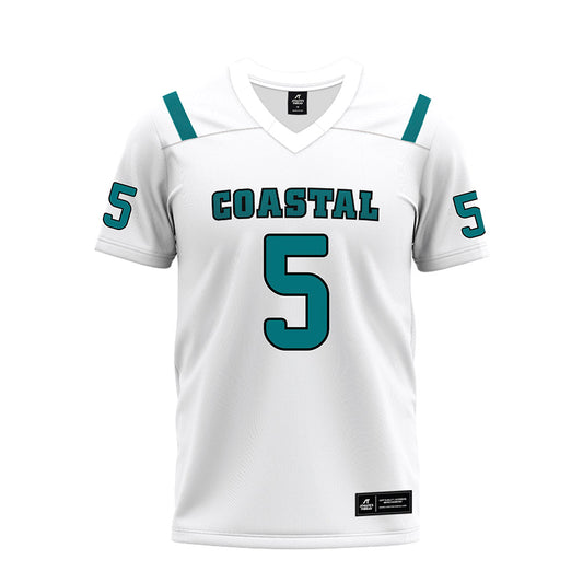 Coastal Carolina - NCAA Football : Dante Thomas - White Premium Football Jersey-0