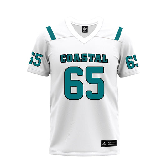 Coastal Carolina - NCAA Football : Josh Daniels - White Premium Football Jersey-0