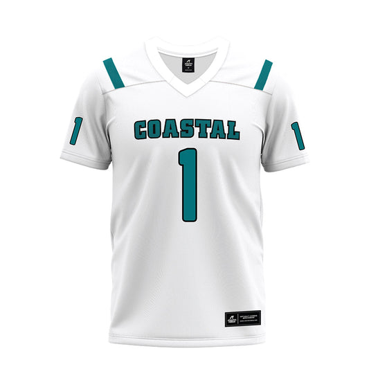 Coastal Carolina - NCAA Football : Robby Washington - White Premium Football Jersey-0