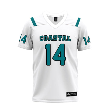 Coastal Carolina - NCAA Football : Jared Brown - White Premium Football Jersey