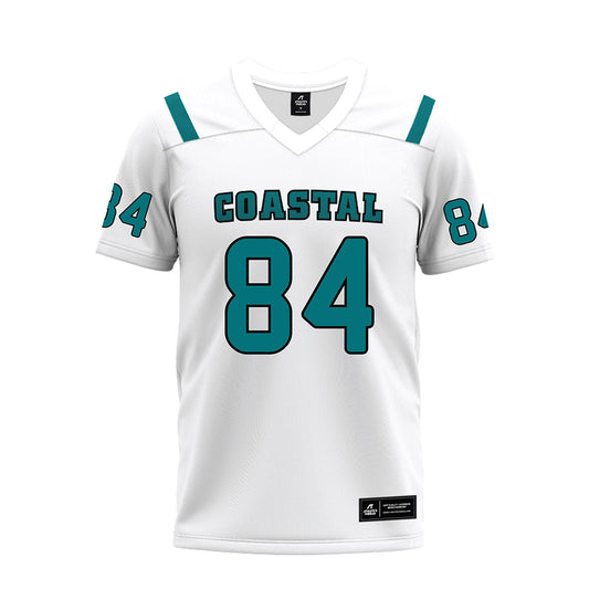 Coastal Carolina - NCAA Football : Xakery Wiedner - White Premium Football Jersey-0