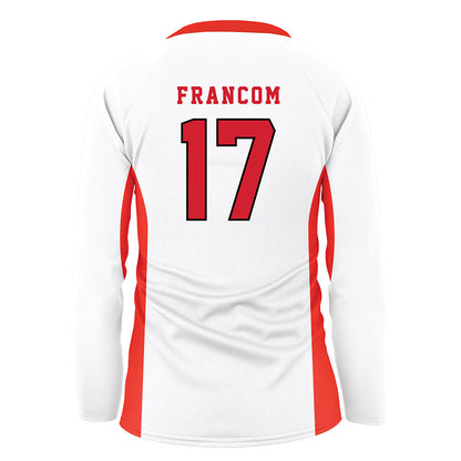 NC State - NCAA Women's Volleyball : Talia Francom - White Volleyball Jersey-1