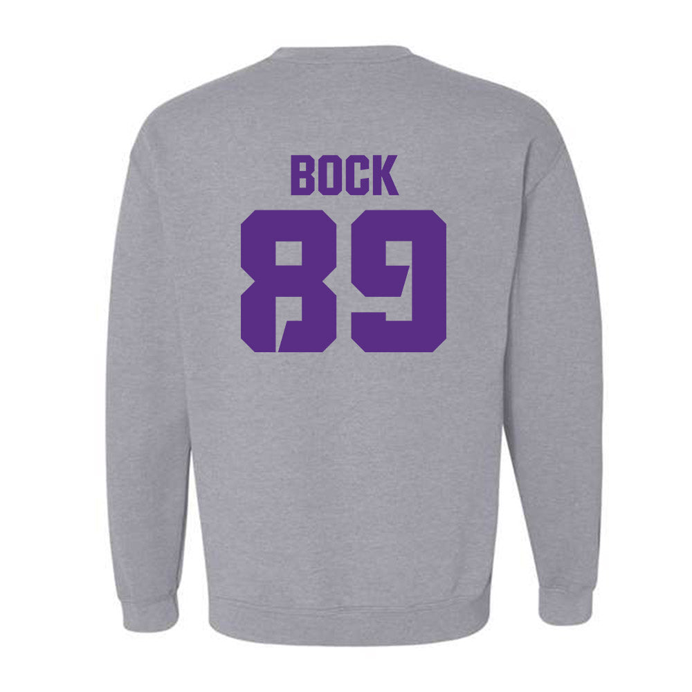 TCU - NCAA Football : Jake Bock - Sports Shersey Crewneck Sweatshirt-1