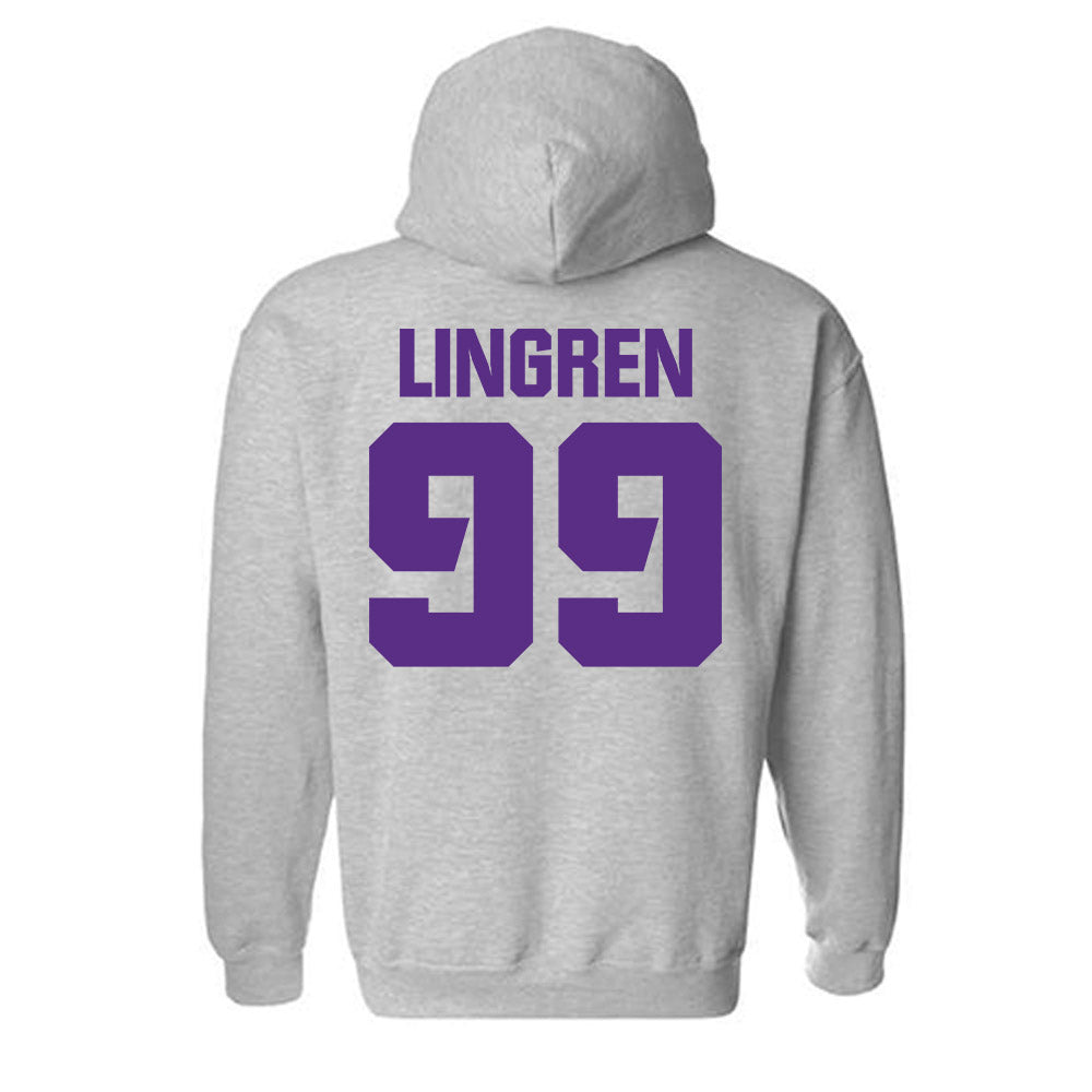 TCU - NCAA Football : Connor Lingren - Sports Shersey Hooded Sweatshirt-1