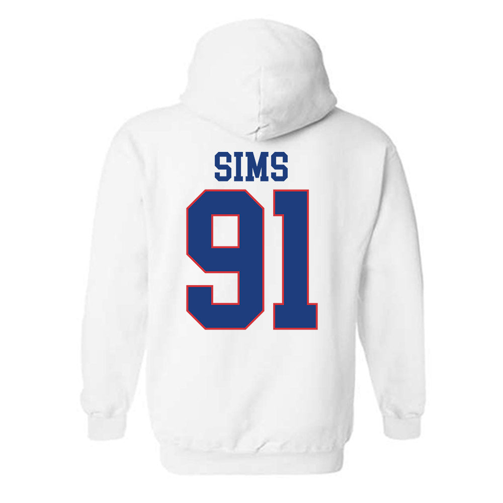LA Tech - NCAA Football : Caleb Sims - Sports Shersey Hooded Sweatshirt-1
