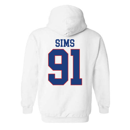 LA Tech - NCAA Football : Caleb Sims - Sports Shersey Hooded Sweatshirt-1