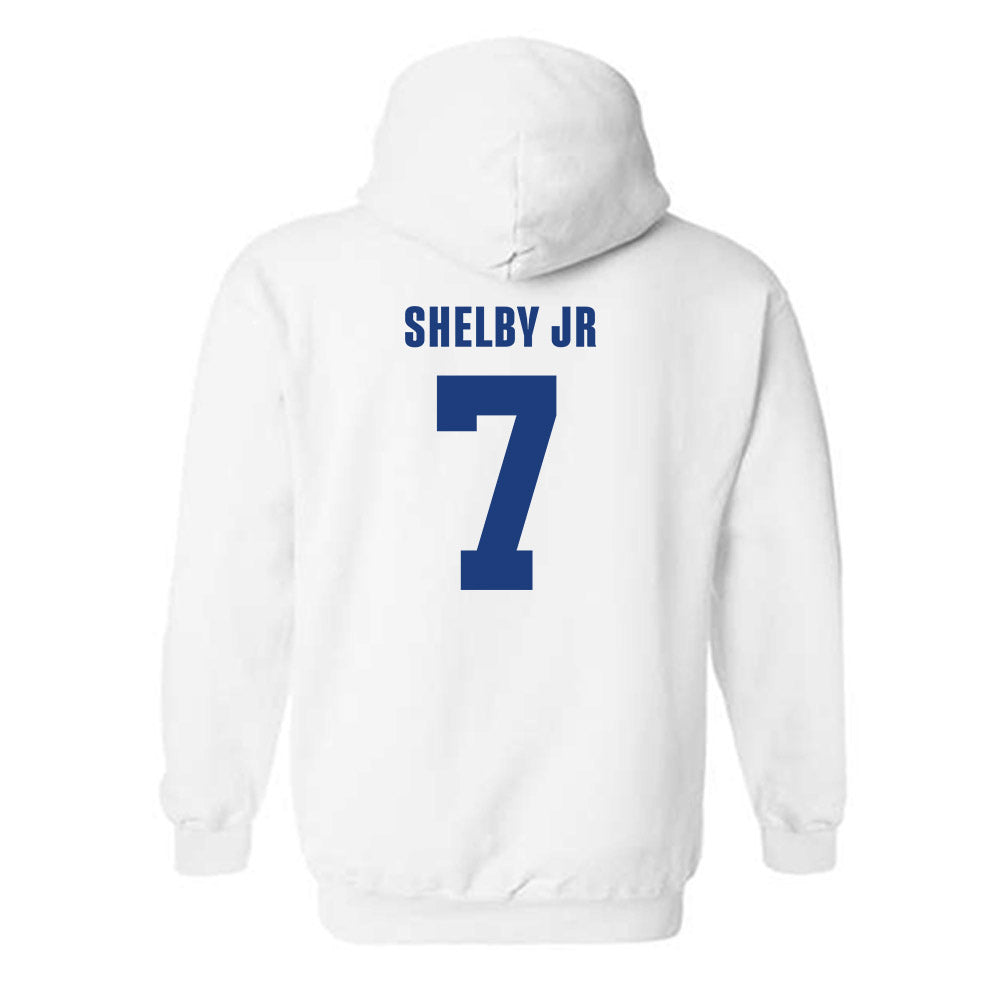 LA Tech - NCAA Football : Jhamal Shelby Jr - Classic Shersey Hooded Sweatshirt-1