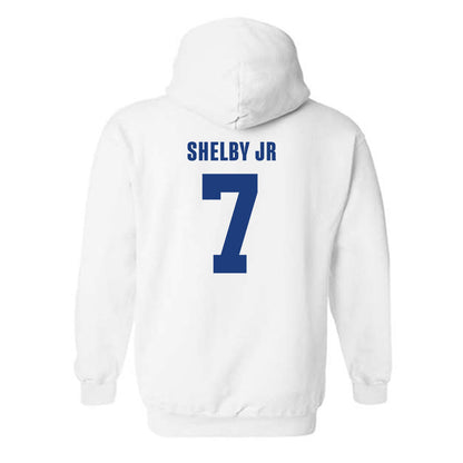 LA Tech - NCAA Football : Jhamal Shelby Jr - Classic Shersey Hooded Sweatshirt-1