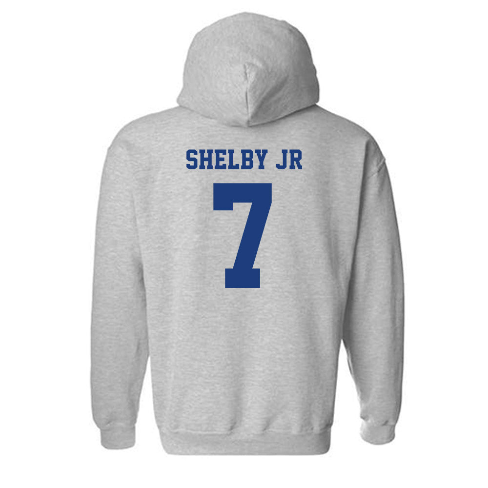 LA Tech - NCAA Football : Jhamal Shelby Jr - Classic Shersey Hooded Sweatshirt-1