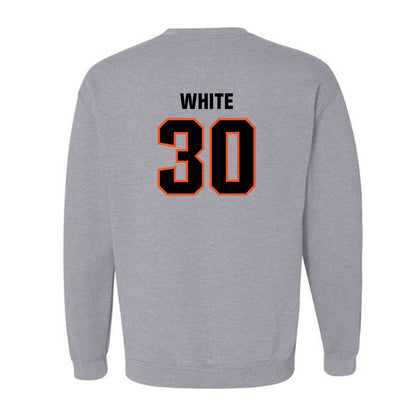 Oklahoma State - NCAA Football : Trip White - Classic Shersey Crewneck Sweatshirt-1