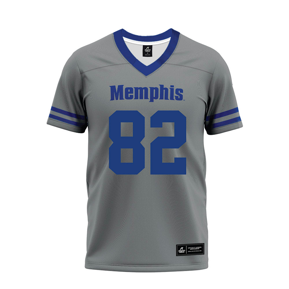 Memphis - NCAA Football : Justice Spann - Grey Premium Football Jersey-0
