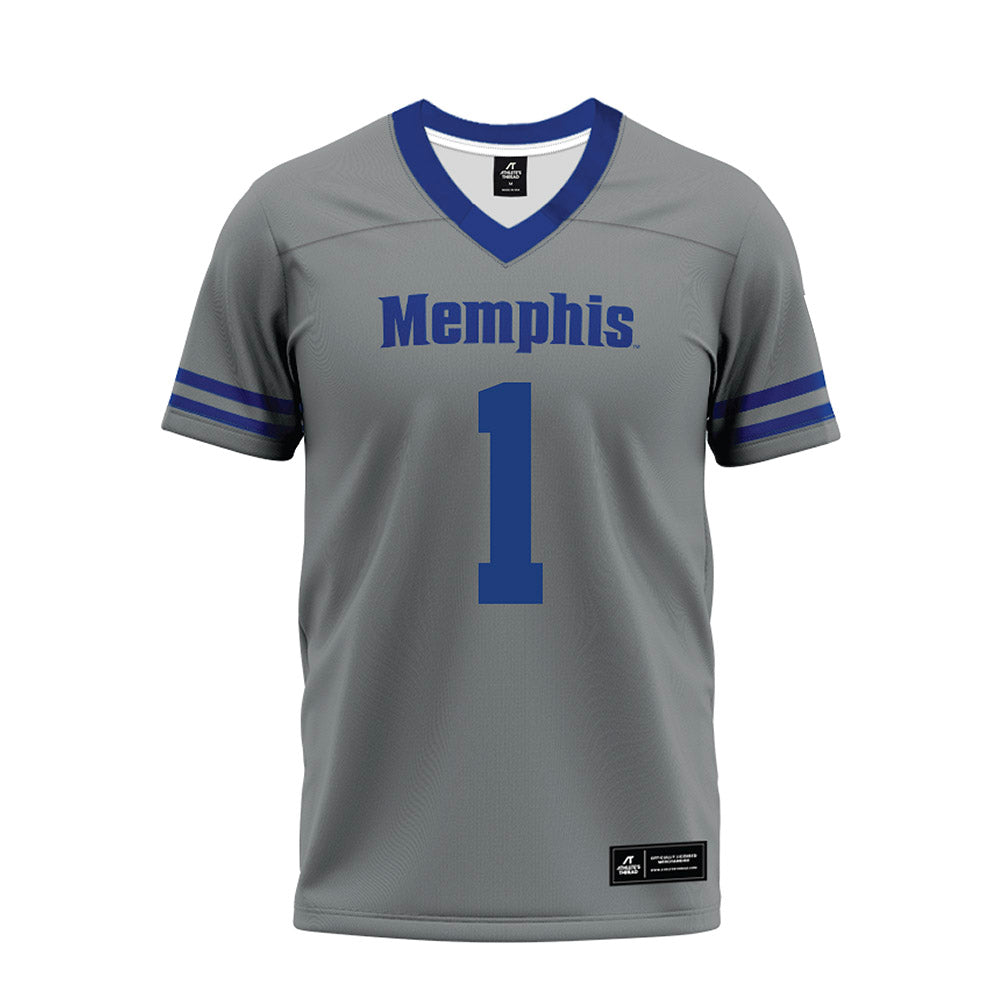 Memphis - NCAA Football : CJ Smith - Grey Premium Football Jersey-0