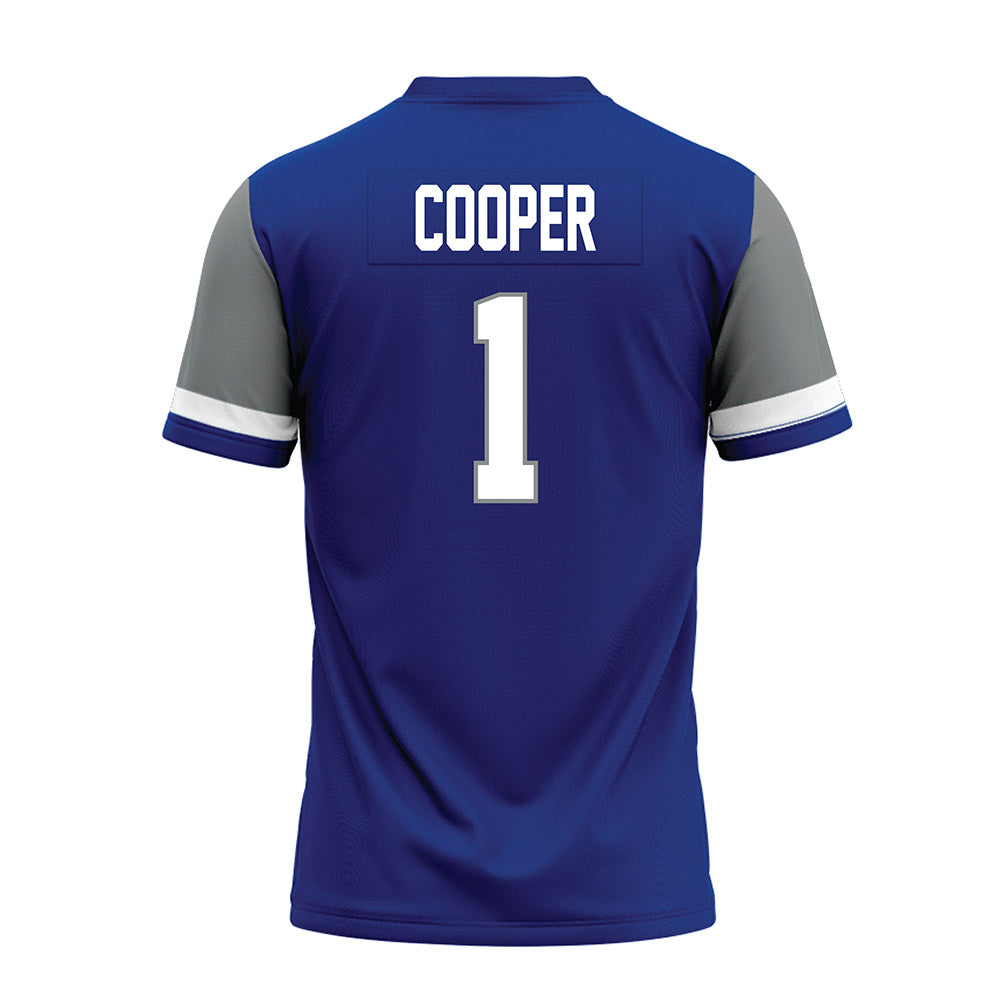 Memphis - NCAA Football : Omarion Cooper - Blue Premium Football Jersey-1