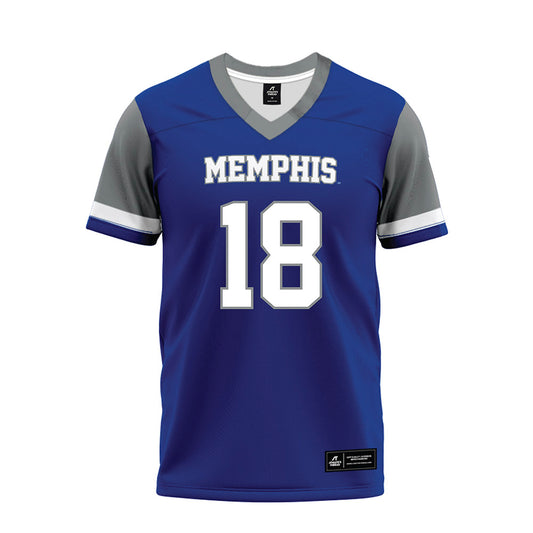 Memphis - NCAA Football : Xavier Johnson - Blue Premium Football Jersey-0