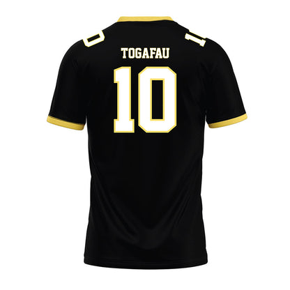 PLU - NCAA Football : Braeden Togafau - Black Premium Football Jersey-1