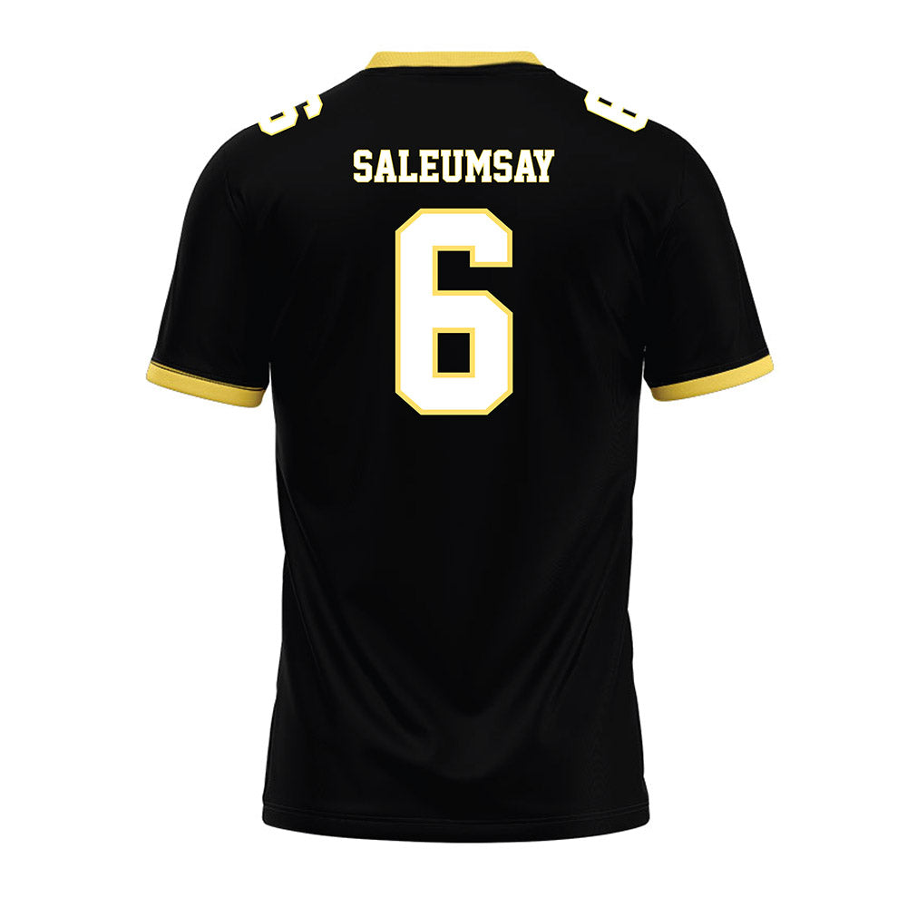 PLU - NCAA Football : Kaidyn Saleumsay - Black Premium Football Jersey-1