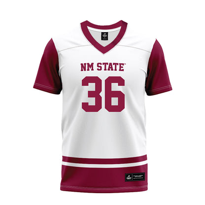 NMSU - NCAA Football : Ethan Singleton - White Premium Football Jersey-0