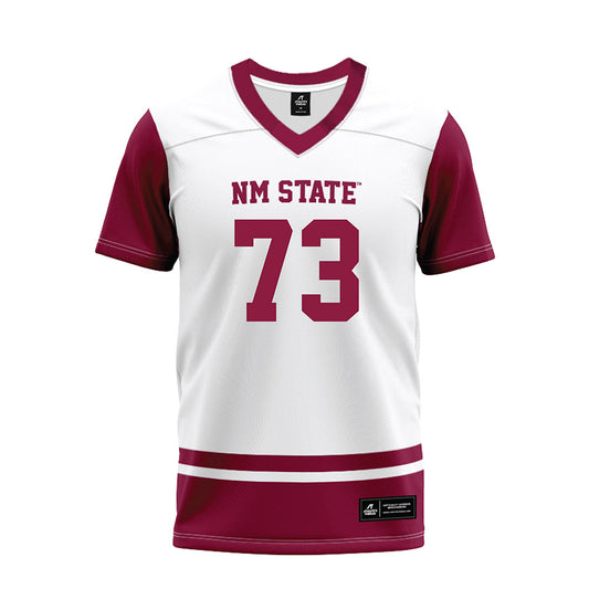 NMSU - NCAA Football : Janik Ogunlade - White Premium Football Jersey-0