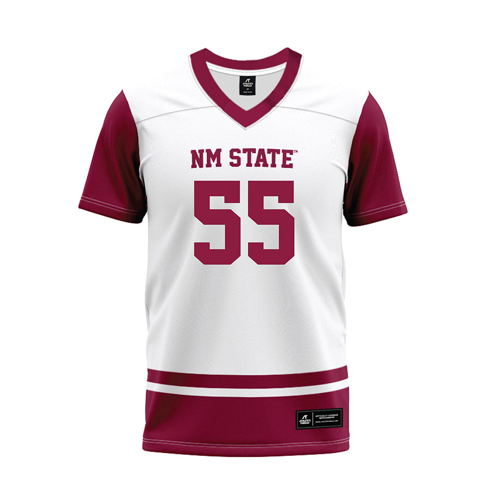 NMSU - NCAA Football : Makyi Lee - White Premium Football Jersey-0