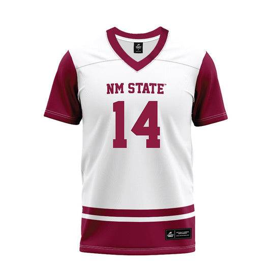 NMSU - NCAA Football : Sone Aupiu - White Premium Football Jersey