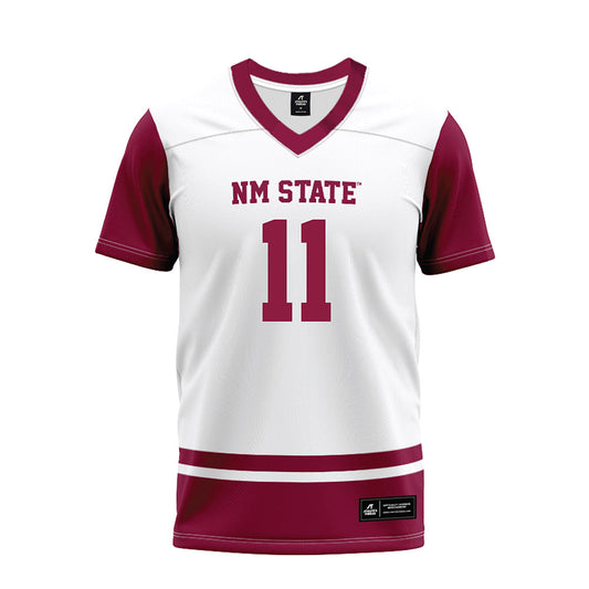 NMSU - NCAA Football : Walter Owens - White Premium Football Jersey-0