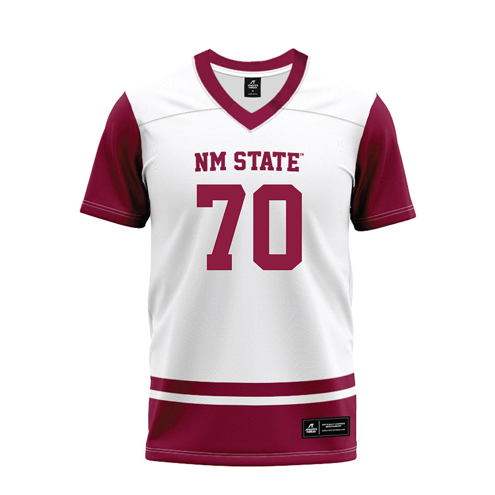 NMSU - NCAA Football : Mateo Rodriguez - White Premium Football Jersey-0