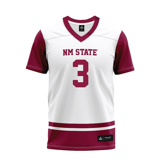 NMSU - NCAA Football : Dakerric Hobbs - White Premium Football Jersey-0