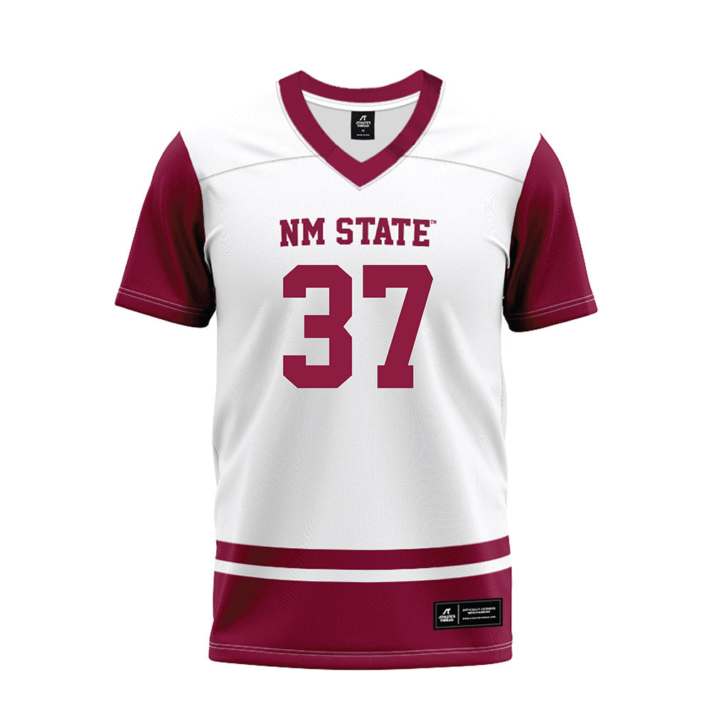 NMSU - NCAA Football : Isaiah Rudison - White Premium Football Jersey-0