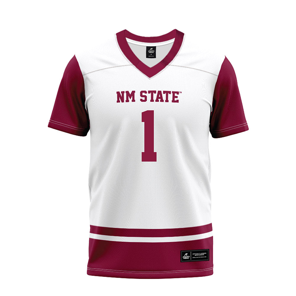 NMSU - NCAA Football : Kadarius Calloway - White Premium Football Jersey-0