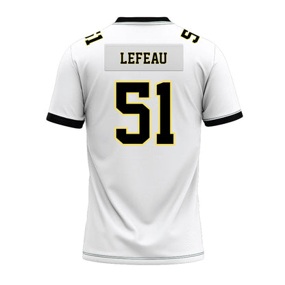 PLU - NCAA Football : Toby Lefeau - White Premium Football Jersey-1