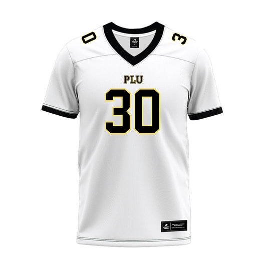 PLU - NCAA Football : David Castleberry - White Premium Football Jersey-0
