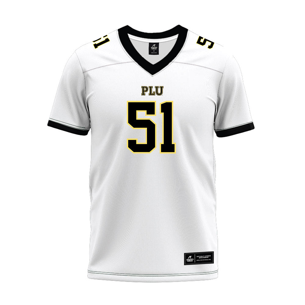 PLU - NCAA Football : Toby Lefeau - White Premium Football Jersey-0