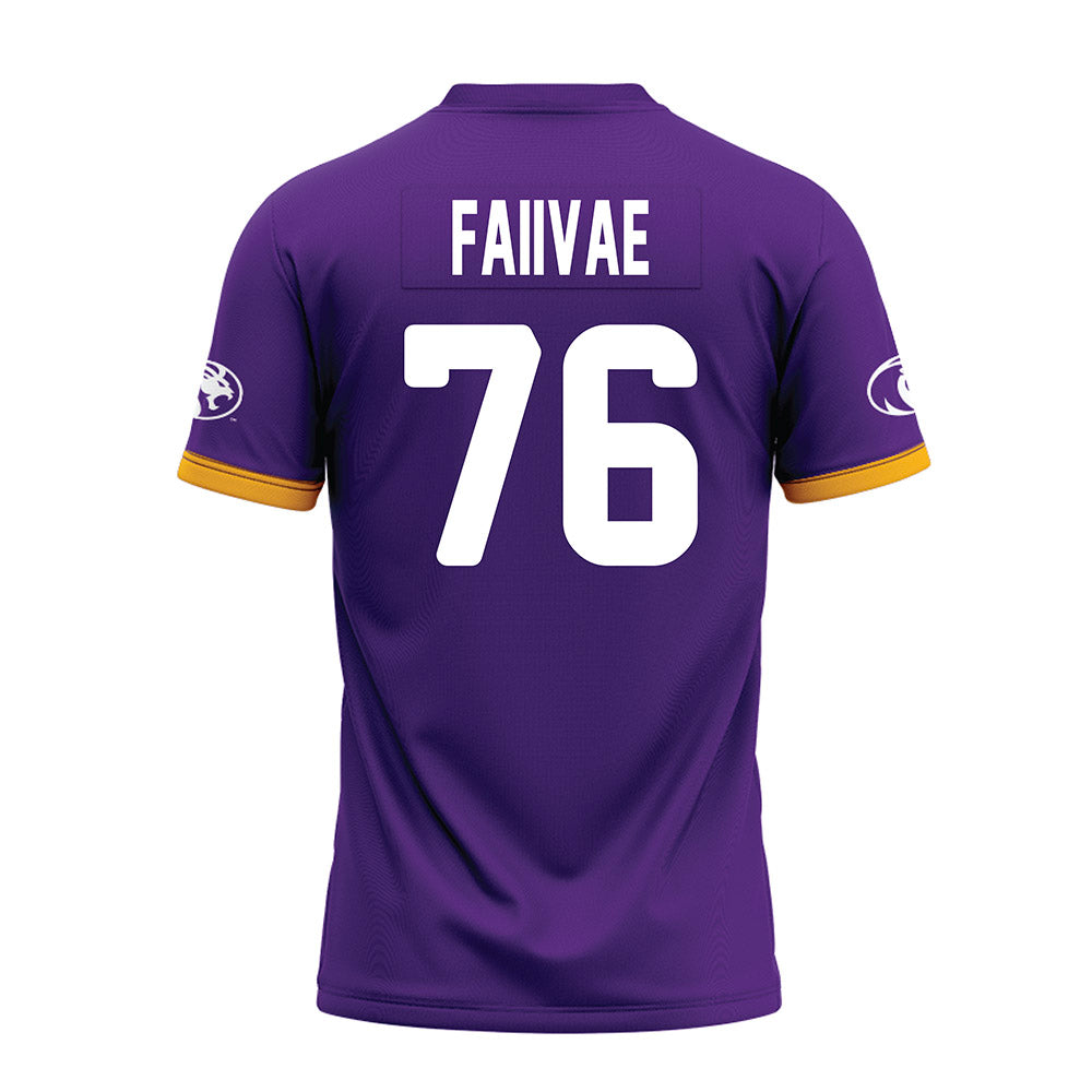 North Alabama - NCAA Football : Anthony Faiivae - Purple Premium Football Jersey-1