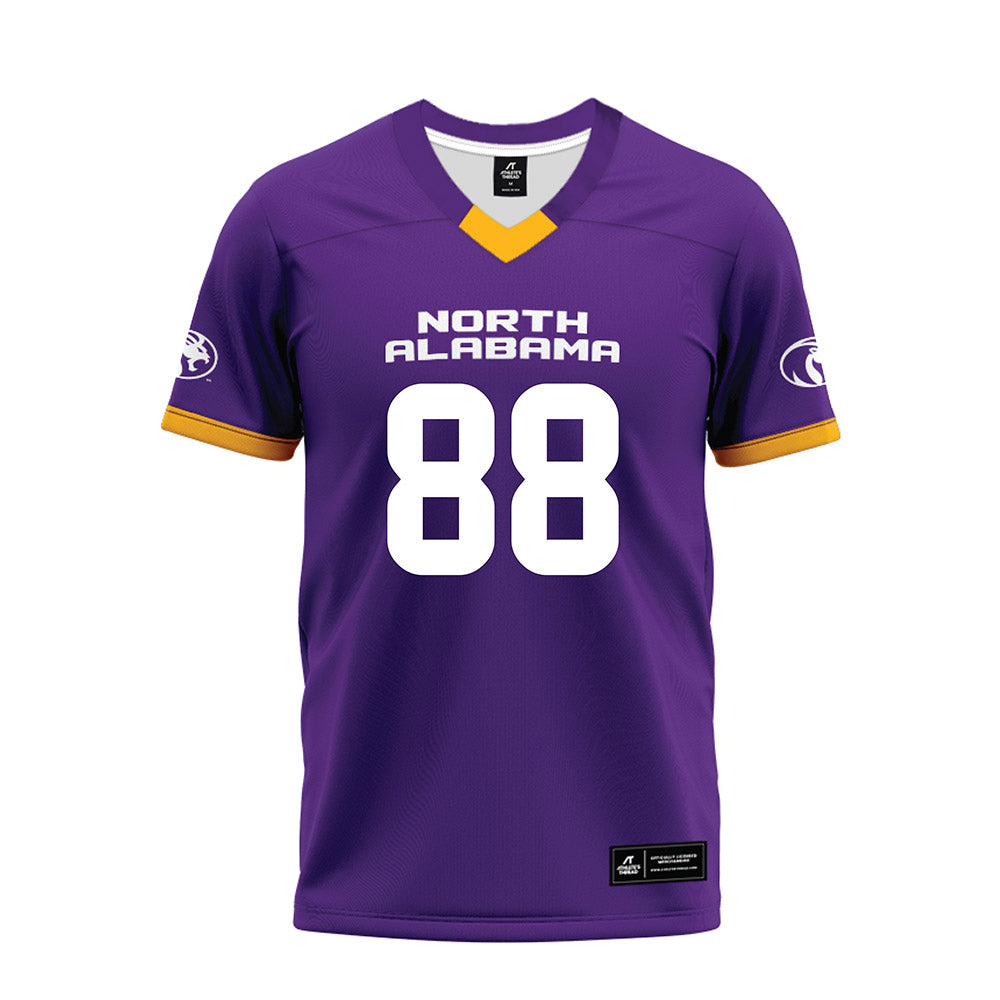 North Alabama - NCAA Football : Kaleb Heatherly - Purple Premium Football Jersey-0