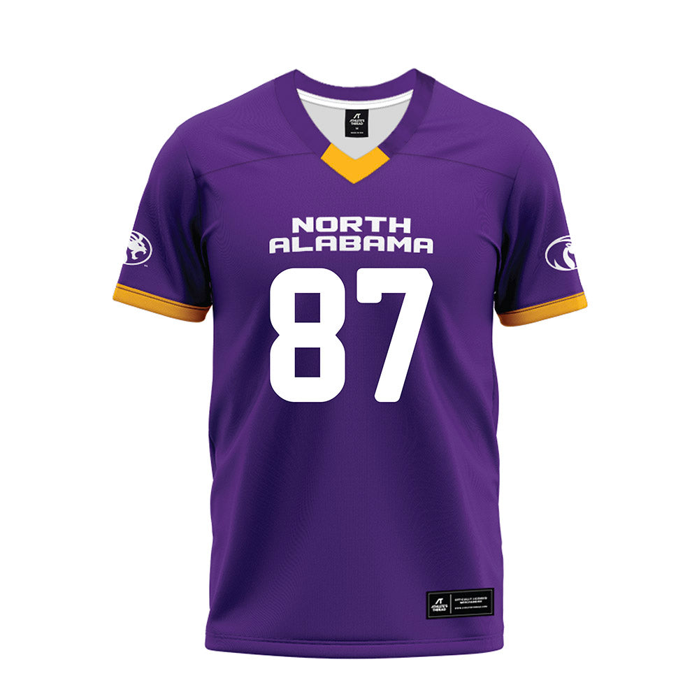 North Alabama - NCAA Football : Nathan Brockway - Purple Premium Football Jersey-0