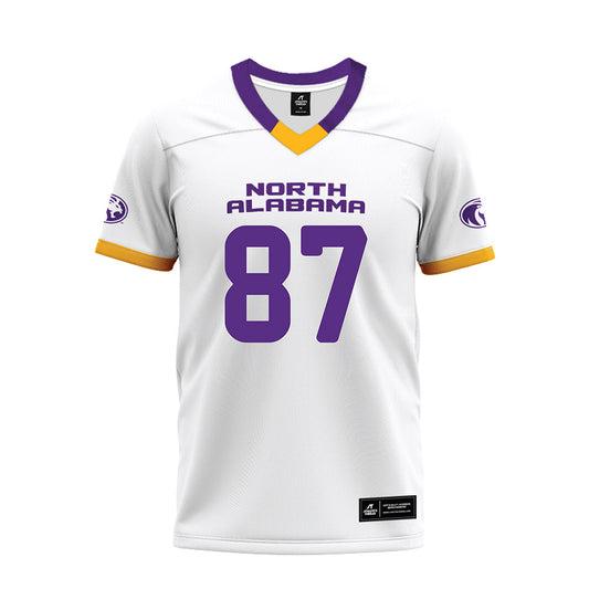 North Alabama - NCAA Football : Nathan Brockway - White Premium Football Jersey-0
