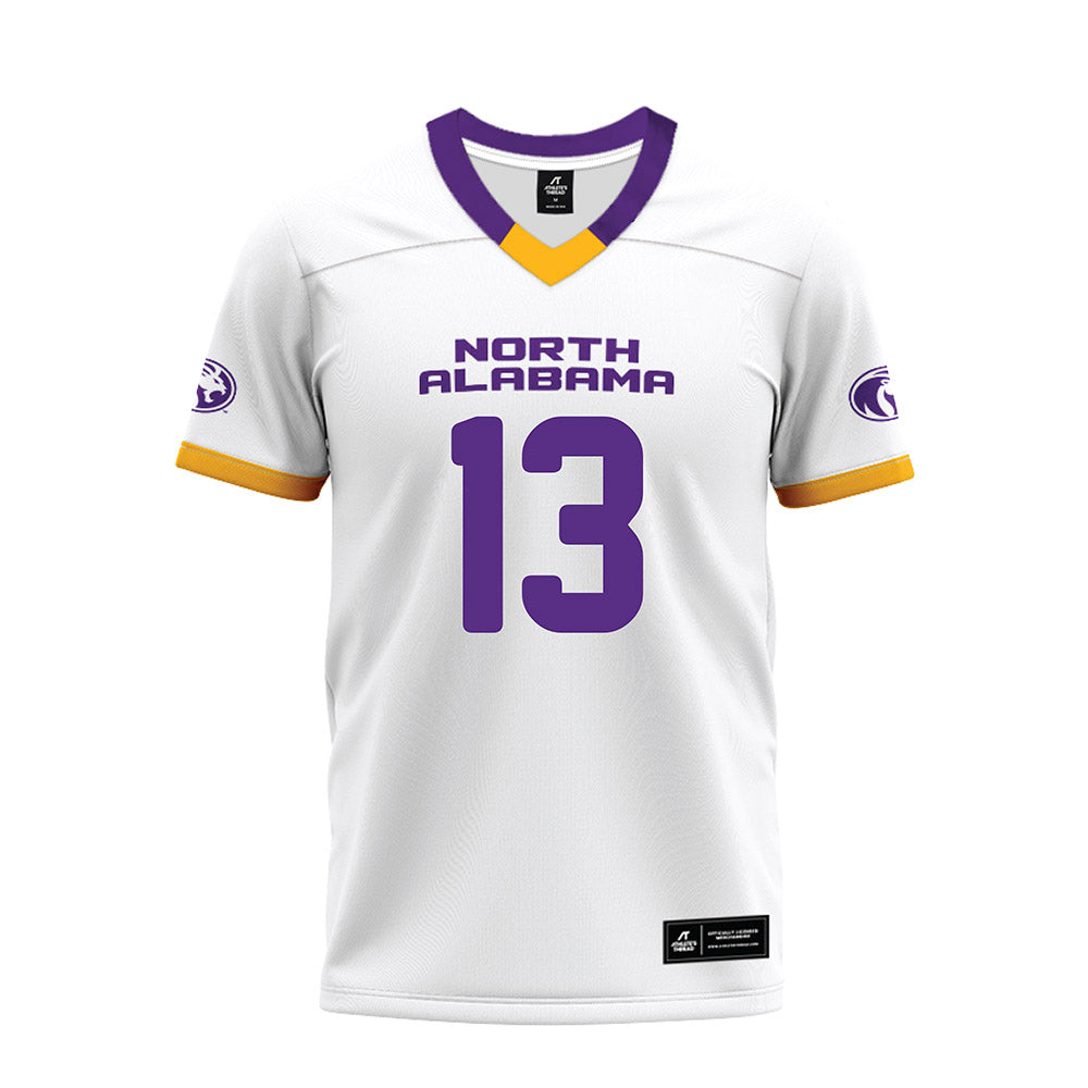 North Alabama - NCAA Football : Magnum Henderson - White Premium Football Jersey-0