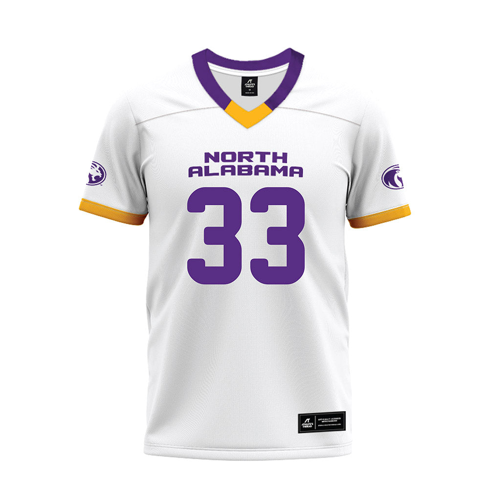 North Alabama - NCAA Football : Ethan Cunningham - White Premium Football Jersey-0